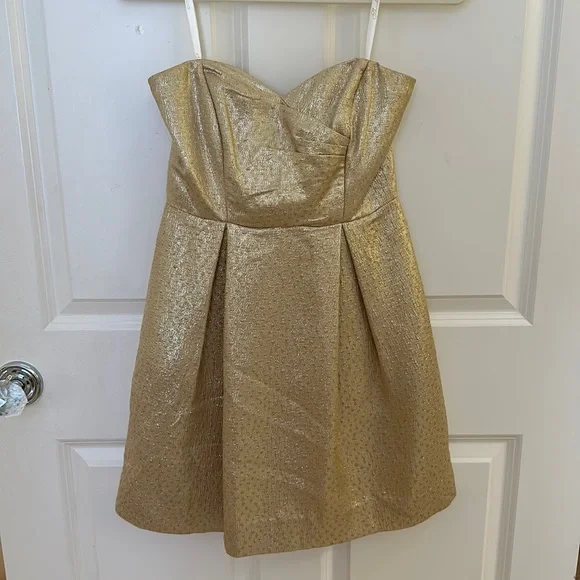 green emerald velvet dress Shoshanna Women's Tilly Strapless Sequined Gown - Champagne Jet main image 1